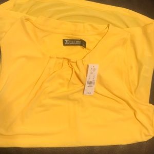 Yellow short sleeved Flowy dress tank top